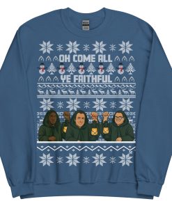 The Traitors Christmas Jumper Oh Come All Ye Faithful - Indidgo Blue