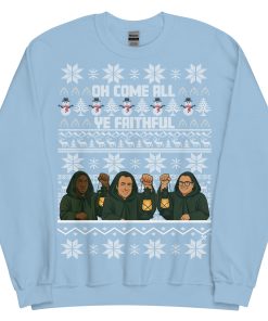 The Traitors Christmas Jumper Oh Come All Ye Faithful - Light Blue