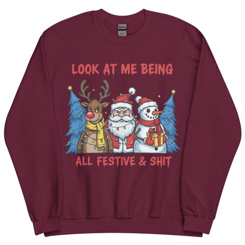 Rude Christmas Jumpers Look At Me Being All Festive