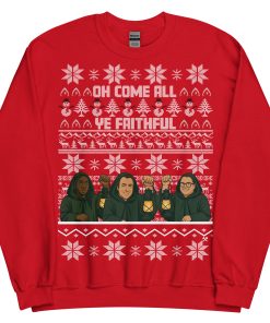 The Traitors Christmas Jumper Oh Come All Ye Faithful - Red