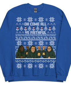 The Traitors Christmas Jumper Oh Come All Ye Faithful - Royal Blue