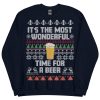 The Most Wonderful Time For A Beer Christmas Jumper Sweatshirt - Navy Blue