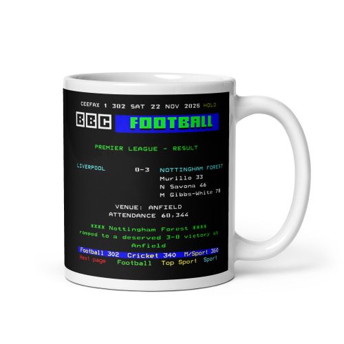Liverpool 0 3 Nottingham Forest Premier League Ceefax Mug