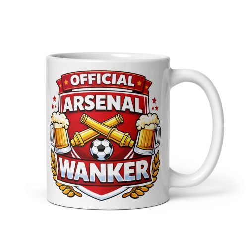 Arsenal Wanker Funny Banter Mug for Arsenal Fans