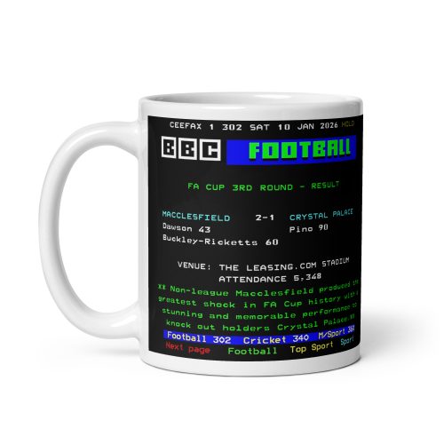 Macclesfield v Crystal Palace 2026 FA Cup Ceefax Mug
