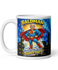 Baldman Superhero Mug Gift For Bald Men