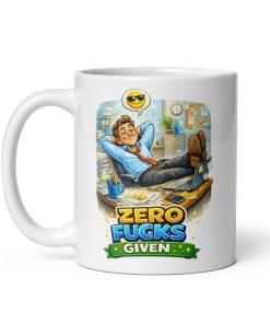 Funny Office Gift Mug Zero Fucks Given Mug