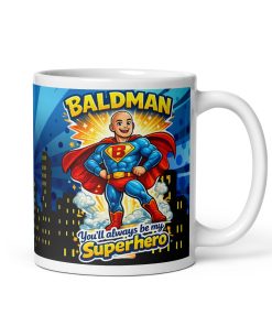 Baldman Superhero Mug Gift For Bald Men