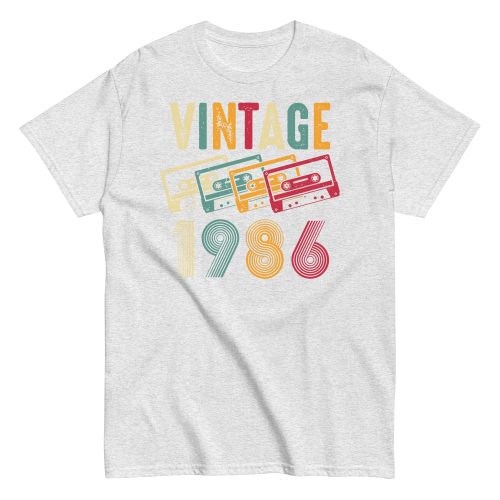 Vintage 1986 Cassette Tape Retro Birth Year T-Shirt