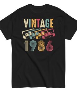 Vintage 1986 Cassette Tape Retro Birth Year T-Shirt