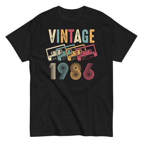 Vintage 1986 Cassette Tape Retro Birth Year T-Shirt