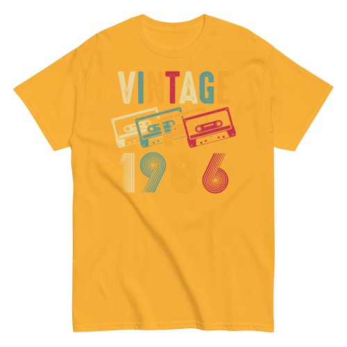 Vintage 1986 Cassette Tape Retro Birth Year T-Shirt