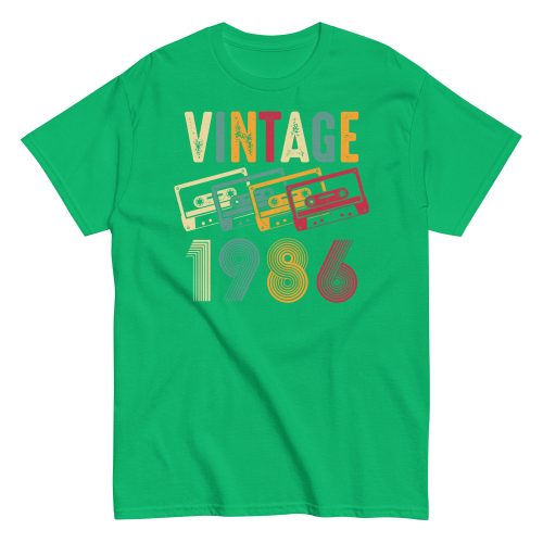 Vintage 1986 Cassette Tape Retro Birth Year T-Shirt