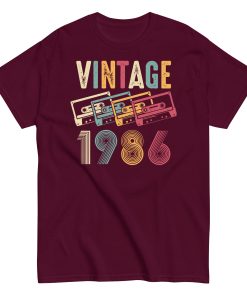 Vintage 1986 Cassette Tape Retro Birth Year T-Shirt