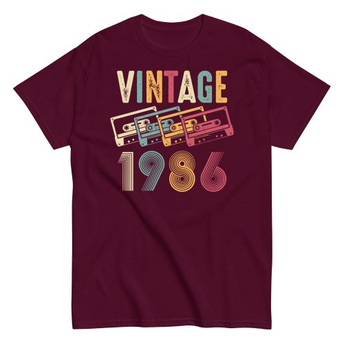 Vintage 1986 Cassette Tape Retro Birth Year T-Shirt
