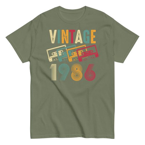 Vintage 1986 Cassette Tape Retro Birth Year T-Shirt