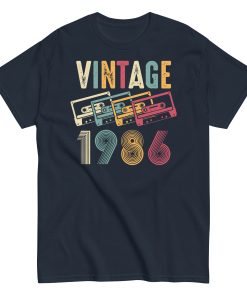 Vintage 1986 Cassette Tape Retro Birth Year T-Shirt