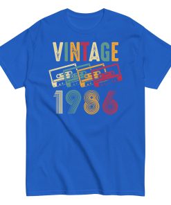 Vintage 1986 Cassette Tape Retro Birth Year T-Shirt