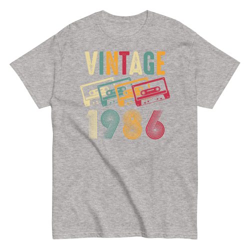 Vintage 1986 Cassette Tape Retro Birth Year T-Shirt