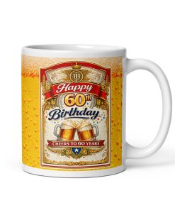 Funny 60th Birthday Mug Gift Beer Label Mug