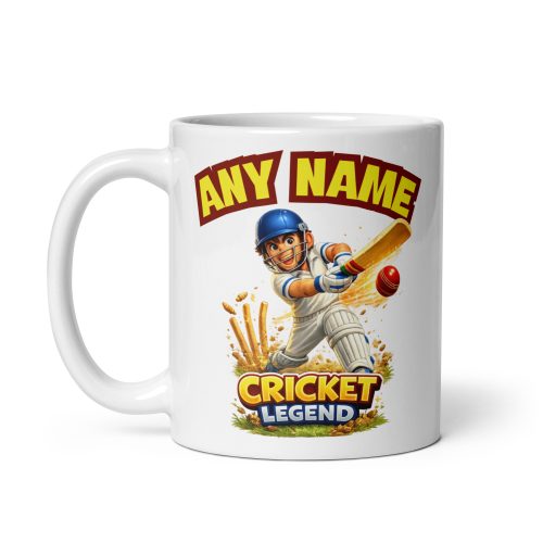 Personalised Cricket Mug, Funny Cricket Gift, Custom Name Mug