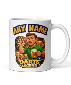 Personalised Darts Mug Darts Legend Any Name Printed