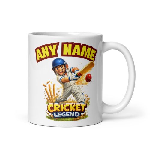 Personalised Cricket Mug, Funny Cricket Gift, Custom Name Mug