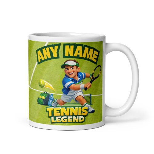 Personalised Tennis Mug, Custom Name Tennis Gift Mug