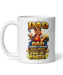 Funny Fathers Day Mug Dad Birthday BBQ Legend Fart King