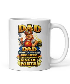 Funny Fathers Day Mug Dad Birthday BBQ Legend Fart King
