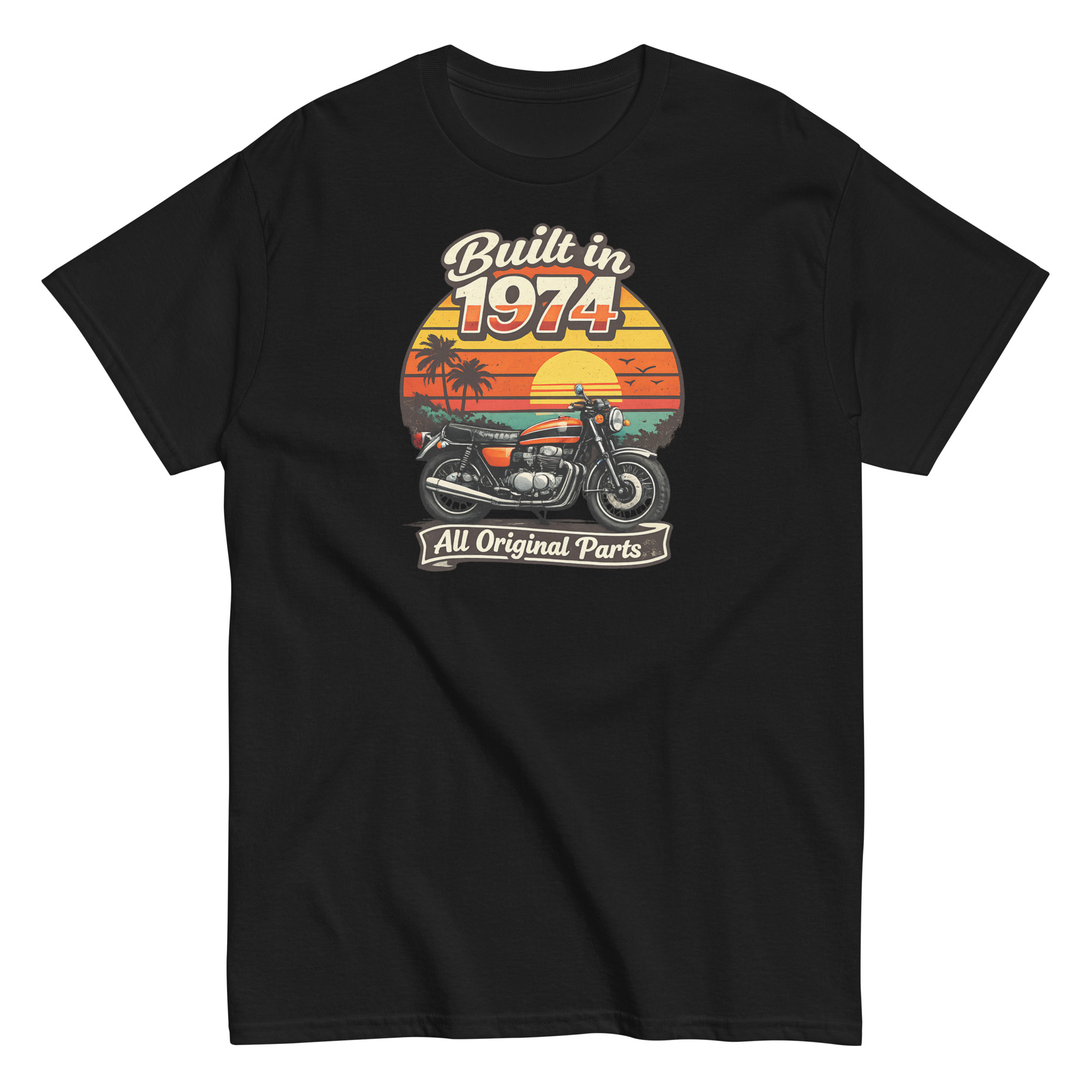 Built in 1974 Classic T-shirt retro motorbike design