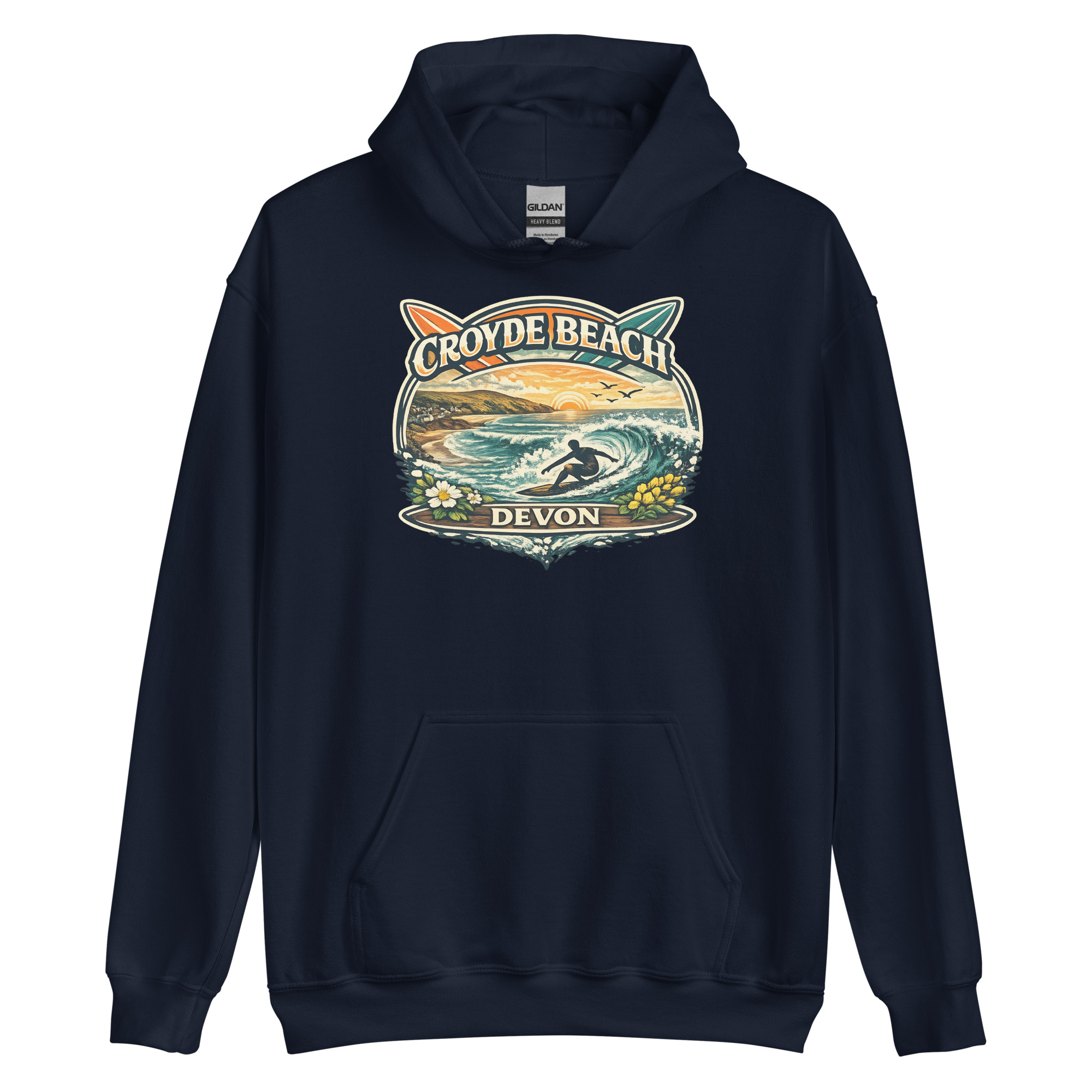 Croyde Beach Devon Surfing Hoodie Unisex Hoodie