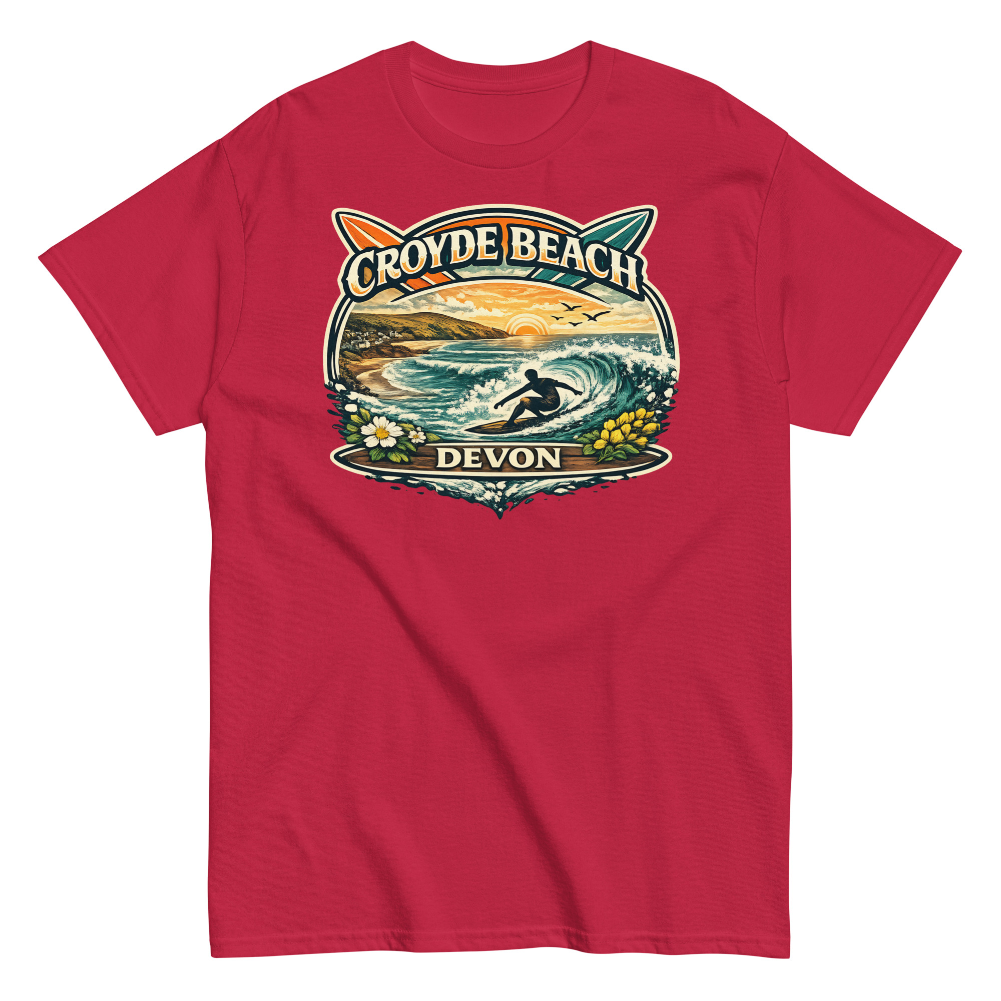 Croyde Beach Devon – Surfing Wave T-shirt Men’s classic tee
