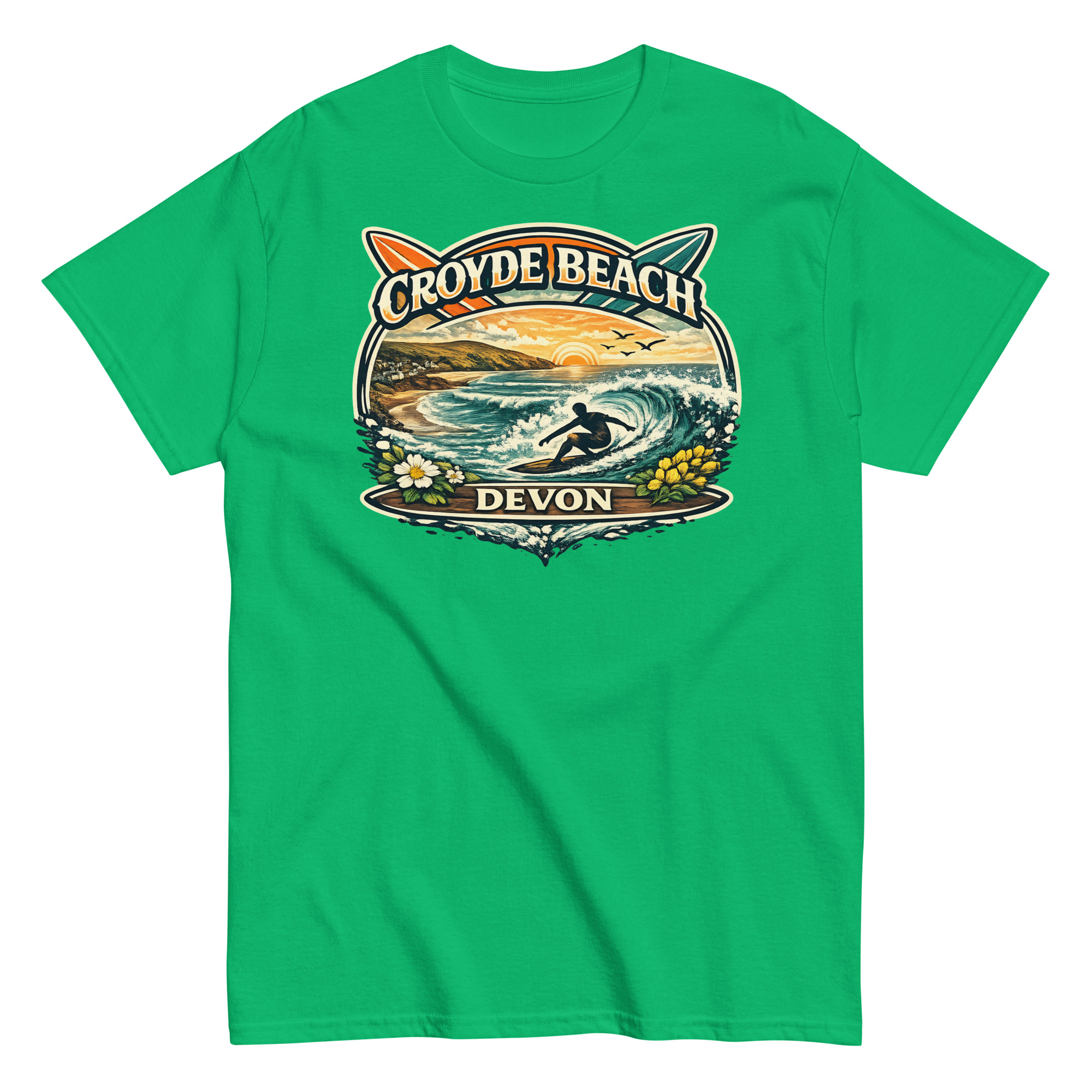 Croyde Beach Devon – Surfing Wave T-shirt Men’s classic tee