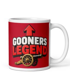 GOONERS LEGEND MUG – Arsenal Fans Gift Red/White Glossy Mug