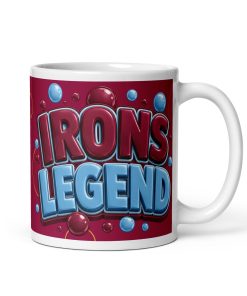 IRONS Legend Mug – Claret & Blue With Bubbles Gift Mug