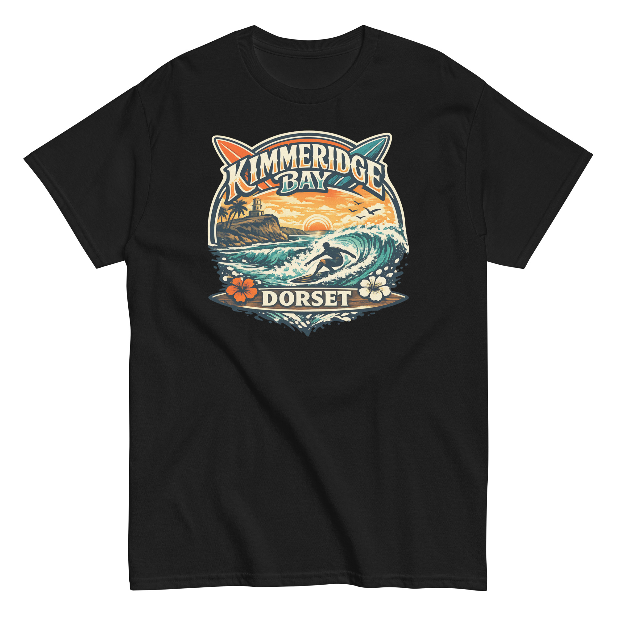 Kimmeridge Bay Dorset – Surfing Beach Design T-shirt Surfing in Dorset
