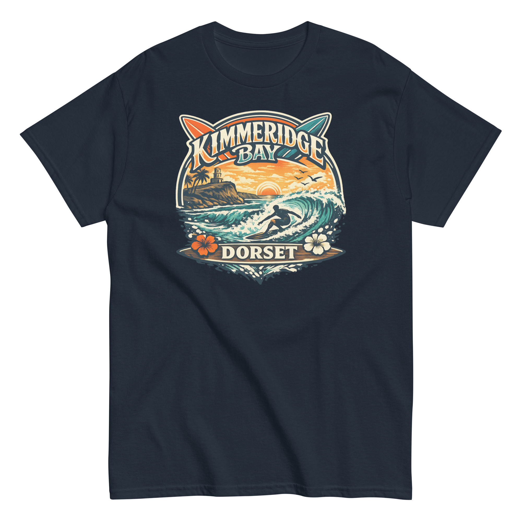 Kimmeridge Bay Dorset – Surfing Beach Design T-shirt Surfing in Dorset