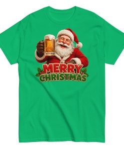Merry Christmas – Santa Drinking a Beer – T-shirt