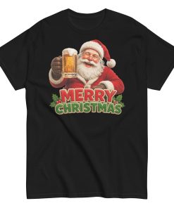 Merry Christmas – Santa Drinking a Beer – T-shirt