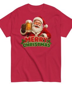 Merry Christmas – Santa Drinking a Beer – T-shirt