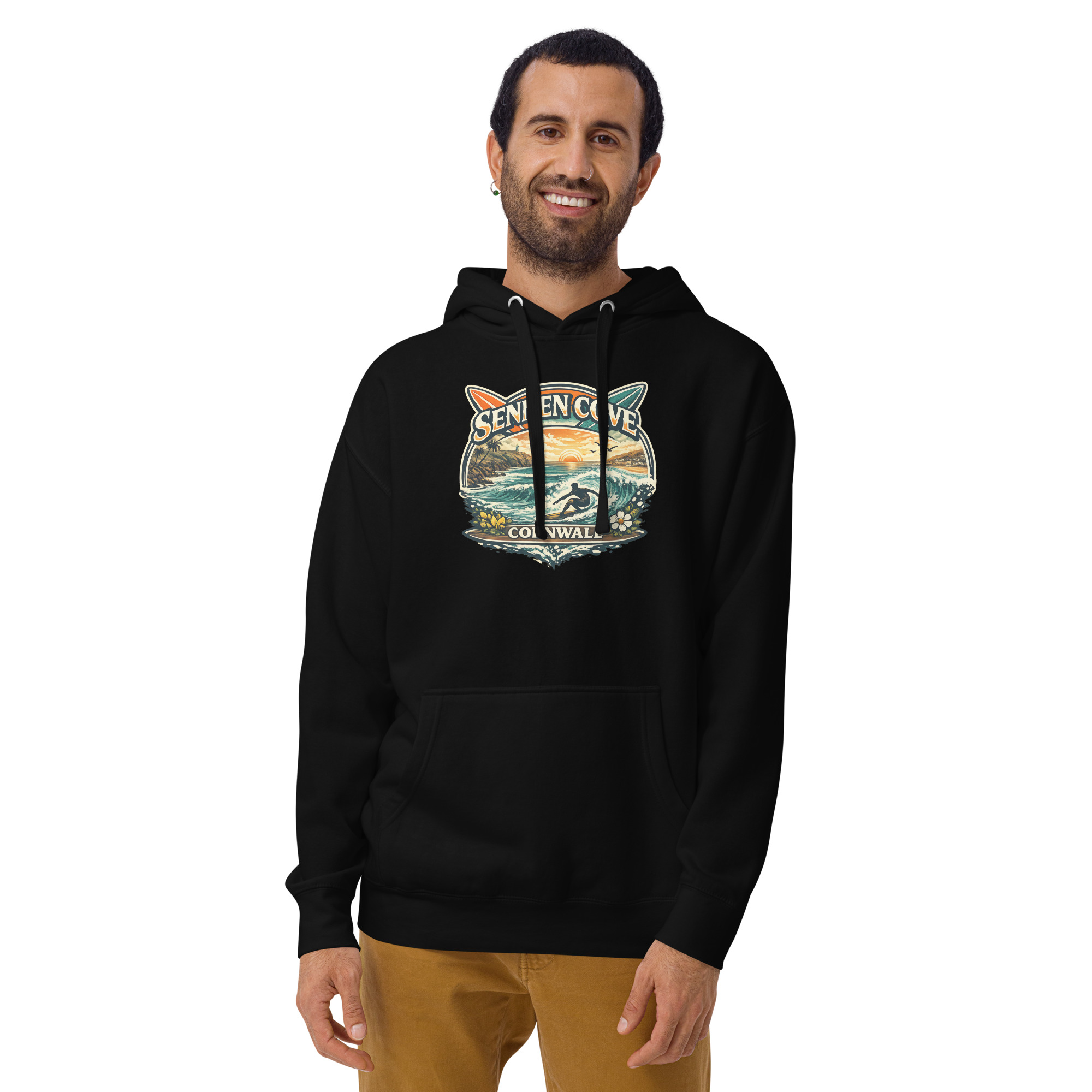 Sennen Cove Cornwall Surfing Hoodie Unisex Hoodie