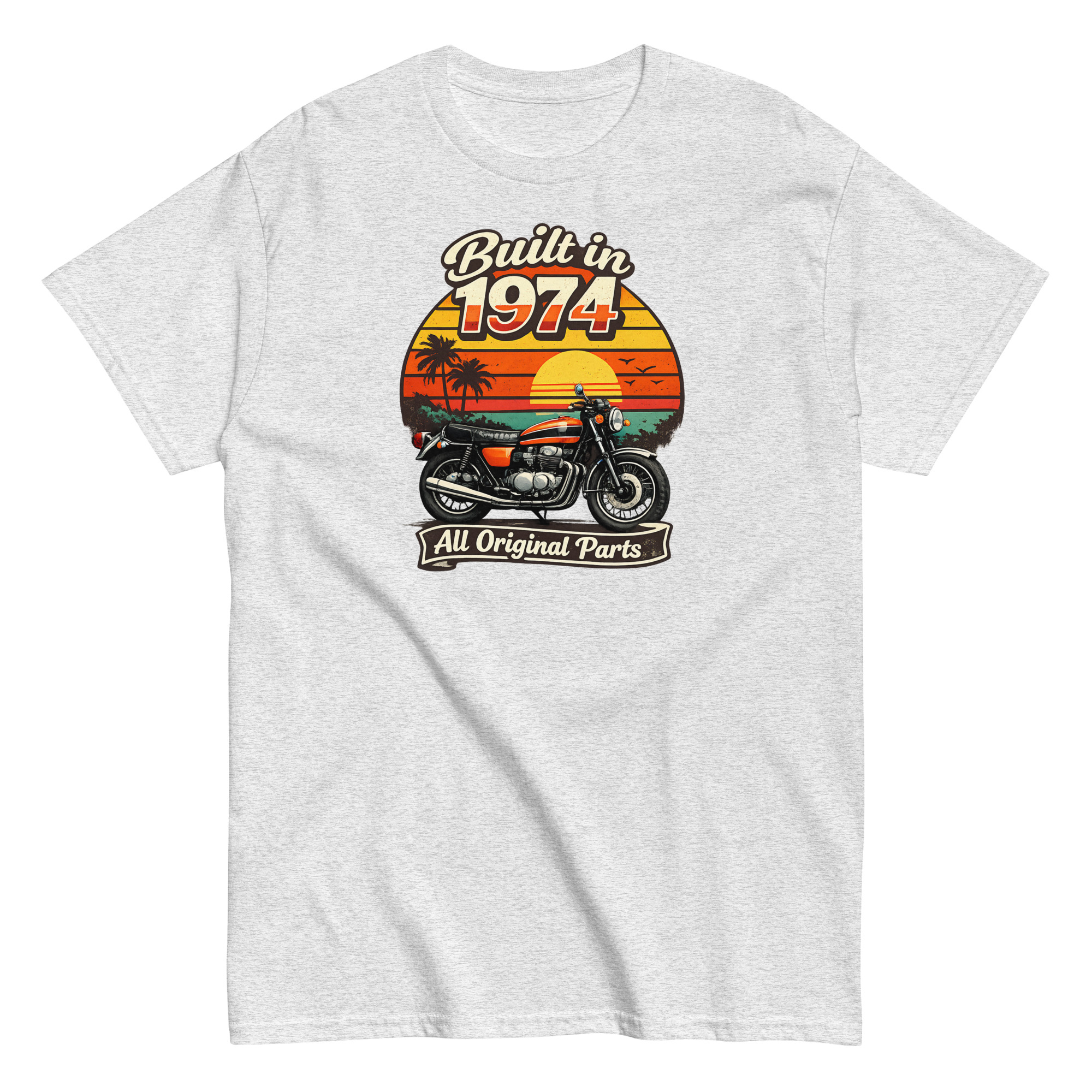 Built in 1974 Classic T-shirt retro motorbike design