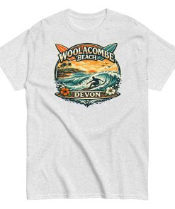Woolacombe Beach Devon Surf Tshirt Design Men’s classic tee