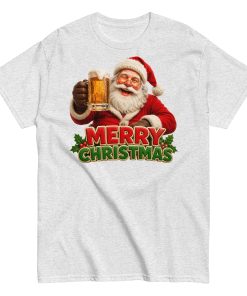 Merry Christmas – Santa Drinking a Beer – T-shirt