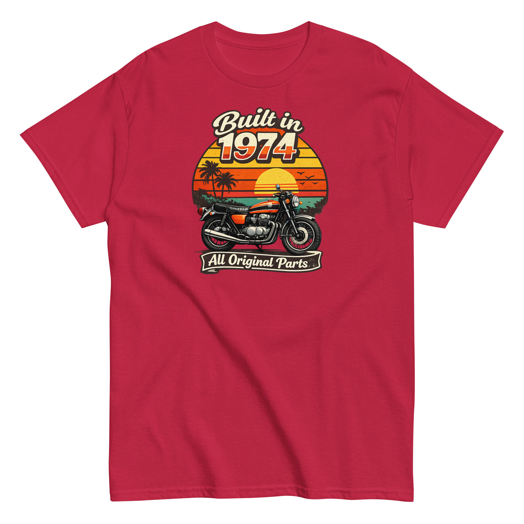 Built in 1974 Classic T-shirt retro motorbike design