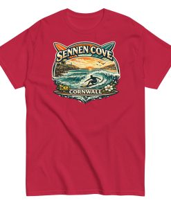 Sennen Cove T-shirt Cornwall Surf Waves Men’s classic tee