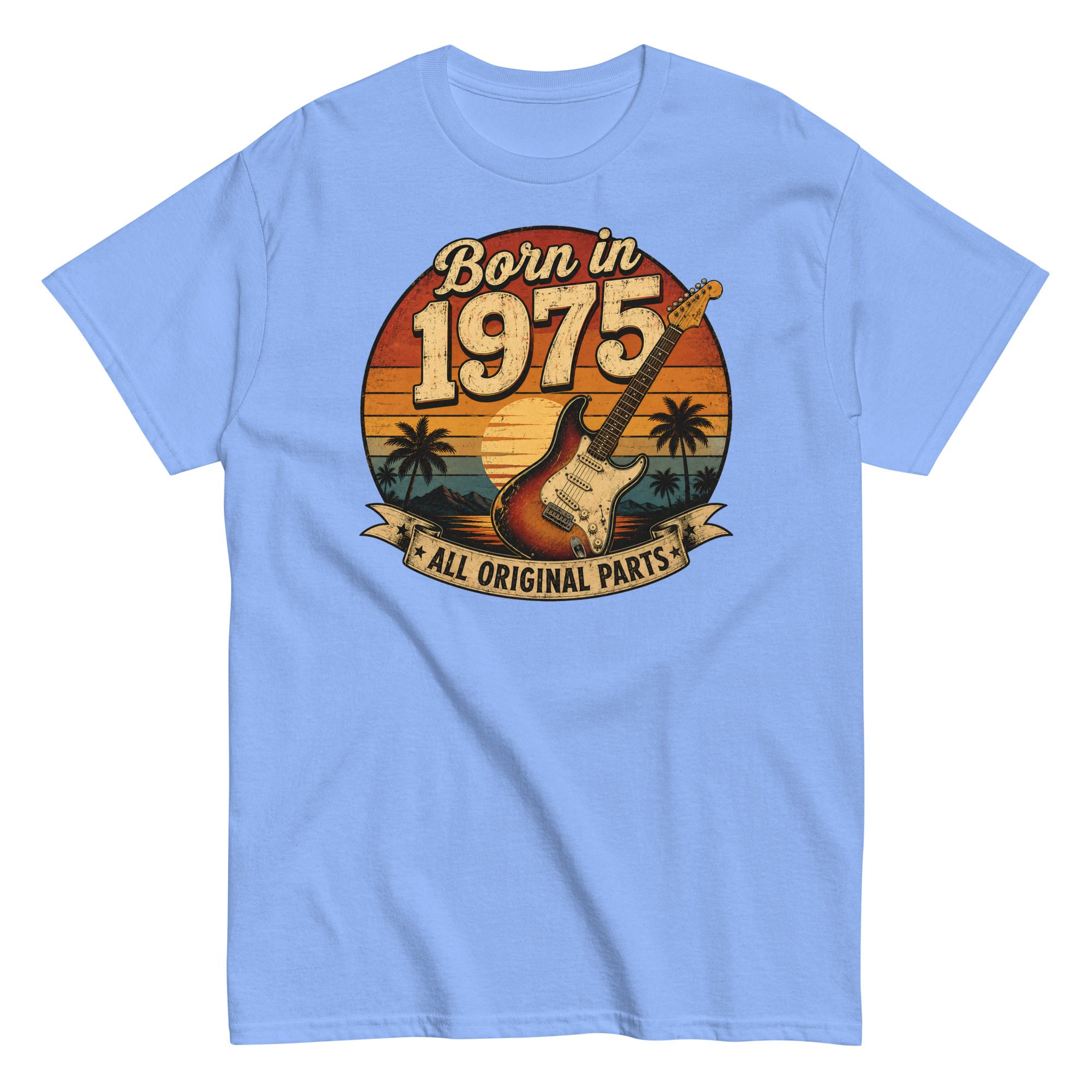 Born in 1975 Guitar All Original Parts Birthday Present T-shirt
