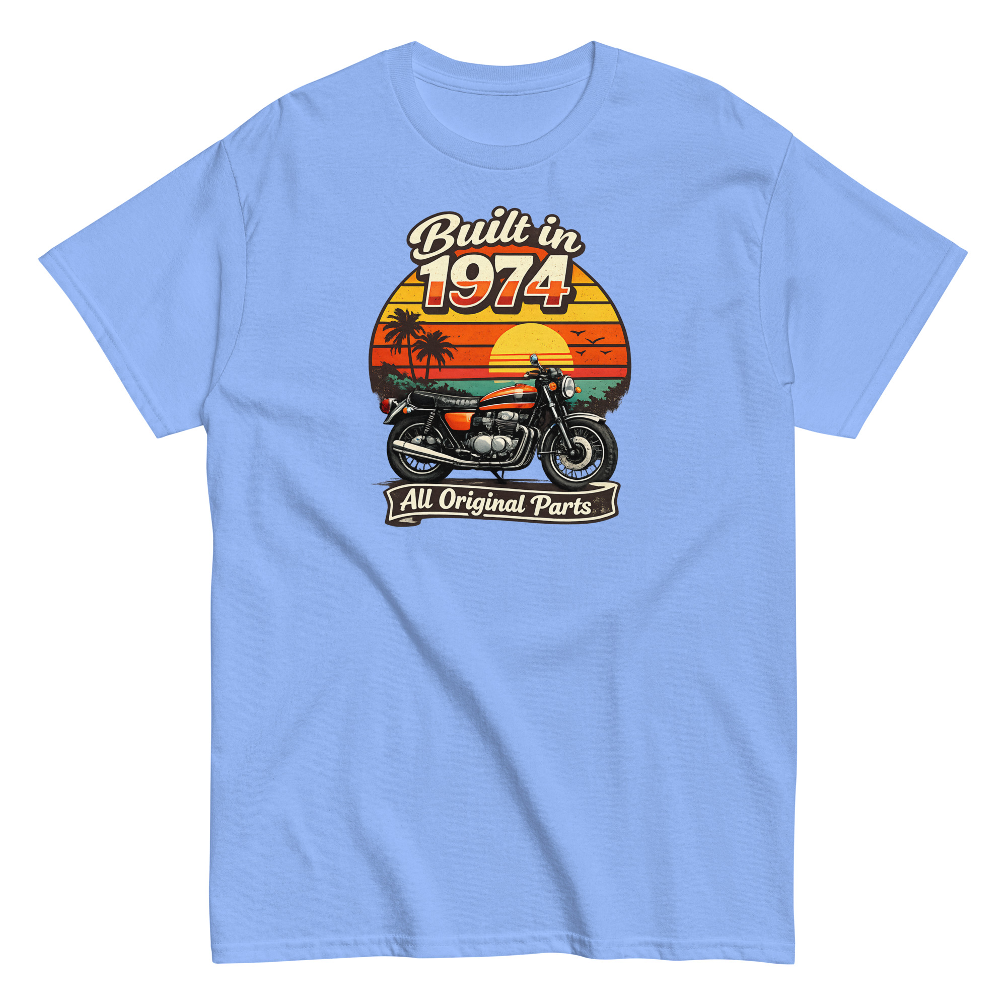 Built in 1974 Classic T-shirt retro motorbike design
