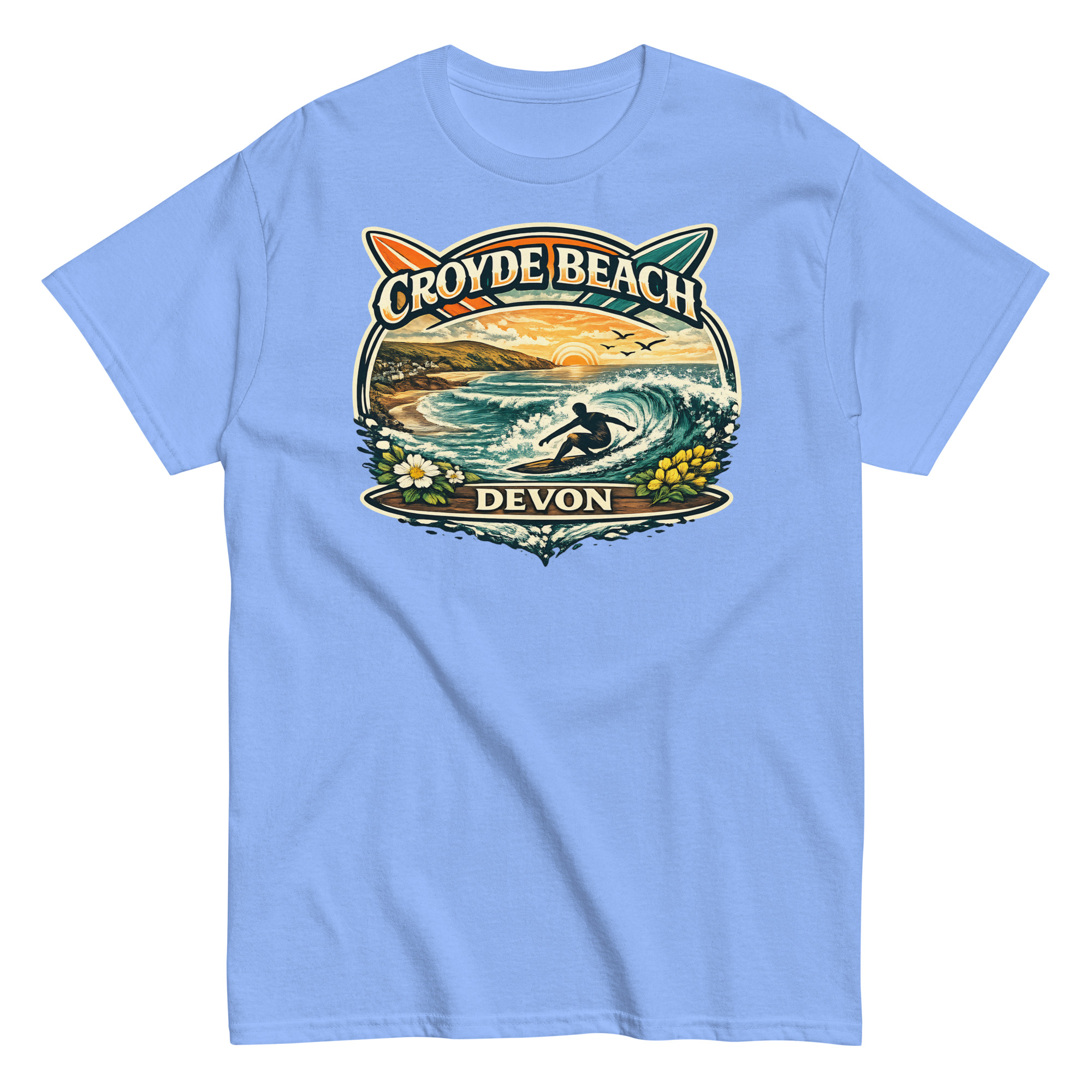 Croyde Beach Devon – Surfing Wave T-shirt Men’s classic tee